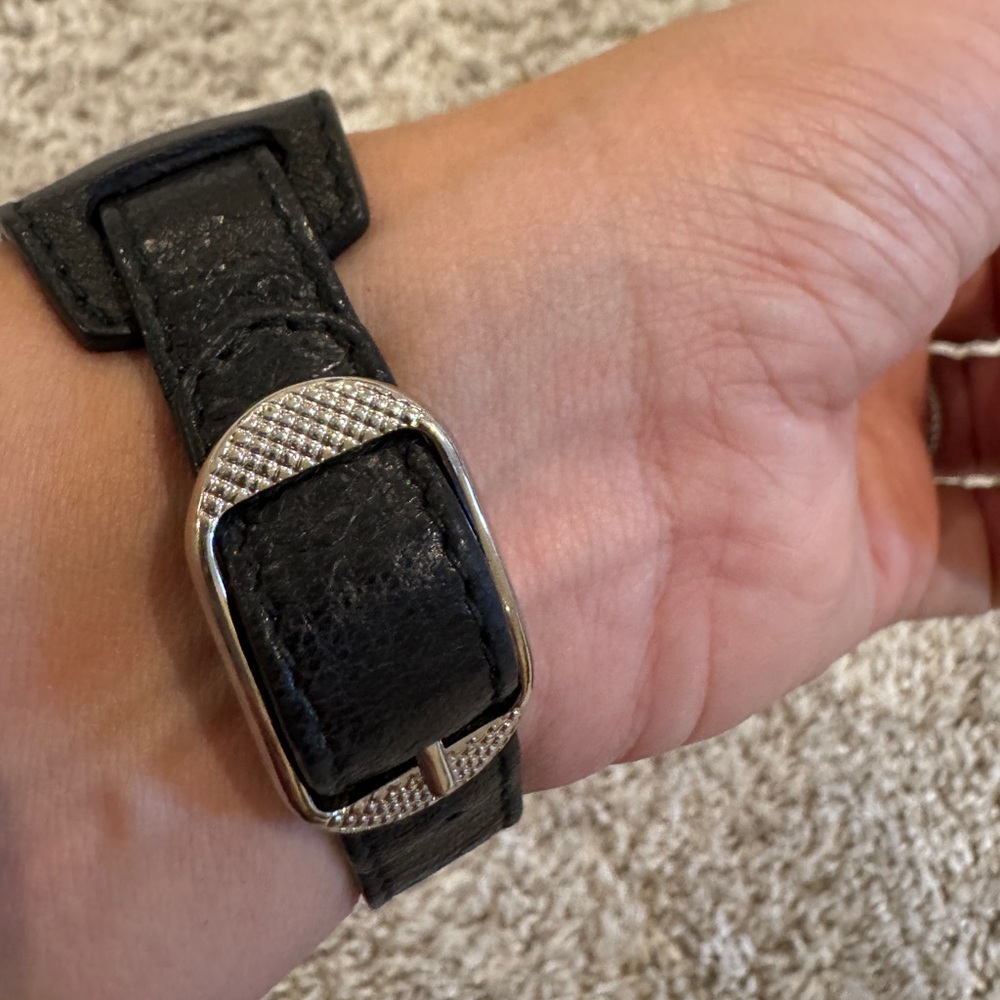 Vintage Balenciaga City Bracelet Black SZ M - Picture 3 of 8